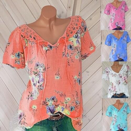Women Sexy Lace Patchwork Hollow Out T-Shirt Short Sleeve V-Neck Mesh Design Tops Spring Summer Fashion Vintage T Shirts