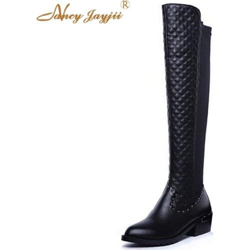 Winter Shoes Women Paisle New Over The Knee High Boots Motorcycle Woman Fashion Sexy Long Genuine Leather Boots Nancyjayjii