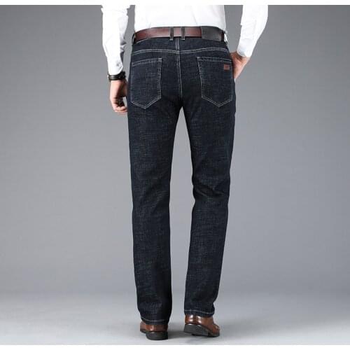 Business Casual Jeans Homme Blue Black Pantalon Spijkerbroeken Heren Pants Biker Trousers Baggy Slim Fit Denim High Quality Soft
