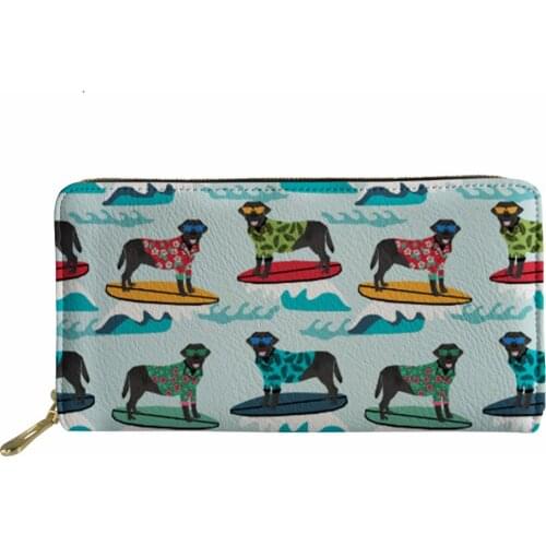 Women Long Purse Ladies Black Labrador Printed Phone Wallets for Credit Card Female Kawaii Puppy Cute Coin Pocket