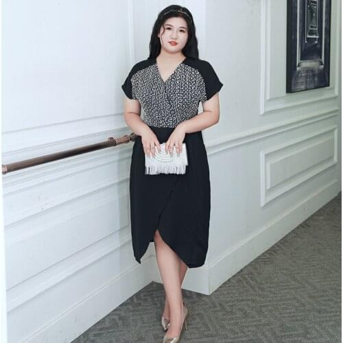 Black V-Neck Prom Dress Empire Short Sleeves Embroidery Knee-Length Fashion Pleat A-Line Elegant Formal Gowns For Women D1225