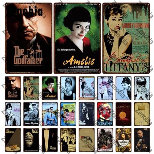 Famous Movie Star Metal Painting Retro Tin Signs Wall Art Home Decoration Wall Sticker for Bar Pub Club Cinema Home Decor 20X30