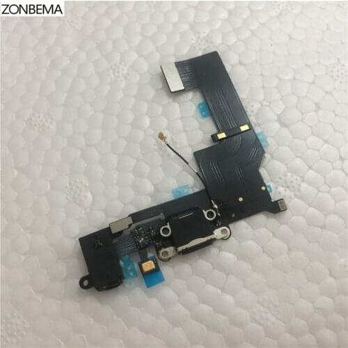 ZONBEMA 50pcs Charger Charging Port Dock USB Connector Headphone Audio Jack Flex Cable For iPhone SE 5SE