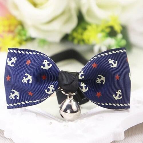 1Pcs Adjustable Cat Dog Pet Bow Tie With Bells Cute Puppy Kitten Necktie Collar Accessories 8.5cmx3.8cm Random color Pet Bow Tie