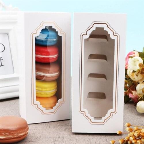 10/12pcs Macaron Storage Boxes Cake Holder Gift Boxes Paper Packaging Box Cookie Containers With Clear Window Macaron Box