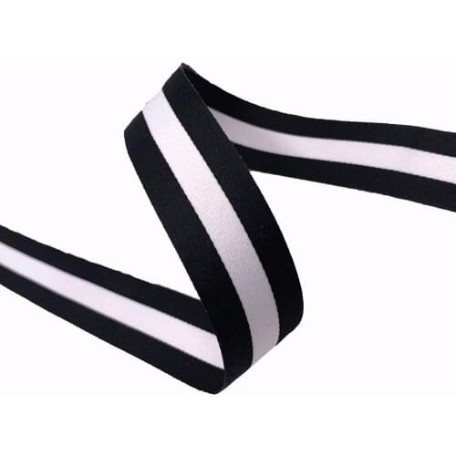 10mm 15mm 25mm 30mm wide webbing 3yards black white Striped polyester Webbing twill yarn for the sewing belt Bag handle deco