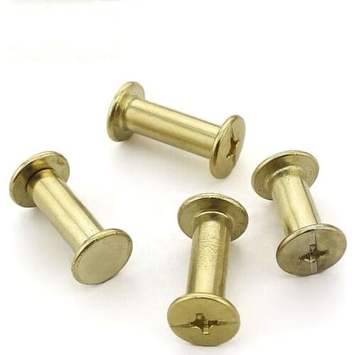 10PCS M5*8/10/12/15/16/18/20...100 Copper Plated Rivet /Photo Album Staple Screw / Book Staple / Book Counter Screw