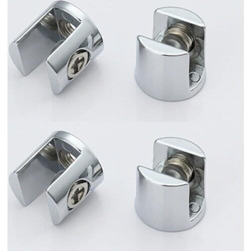 4pcs Glass Clamp Glass Plated Brackets Zinc Alloy Chrome finish Shelf Holder Support Brackets Clamps For 6-8mm/ 8-10mm/ 10-12mm