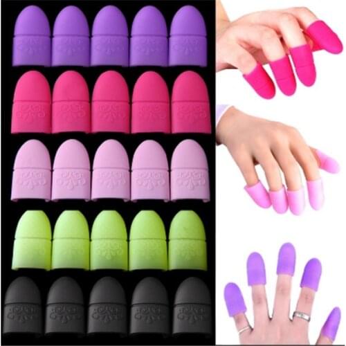 5 Pcs Nail Art Soak Off Cap Clip Elastic Silicone Tips UV Gel Polish Remover Wrap Reuseable Manicure Nails Cleaning Tool