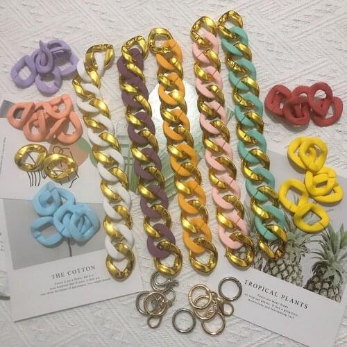 Acrylic Resin Mix Color Bag Strap For Handbags Cultch Crossbody Shoulder Bag Belts Handle Chain 40/60Cm Long Womens Bag Strap