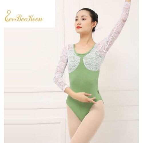 Ballet Gymnastics Leotard Adult Sexy White Lace Stitching Dance Costume For Women Ballet Leotards For Girls Bailarina Leotard