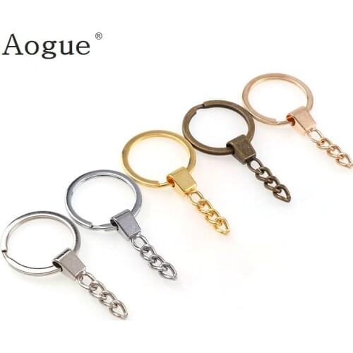 5pcs/lot 30x60mm Alloy And Iron Ring Key Chain Material Key Chain Key Ring 5 Colors Keyrings With Open Link Chain Diy Jewelry