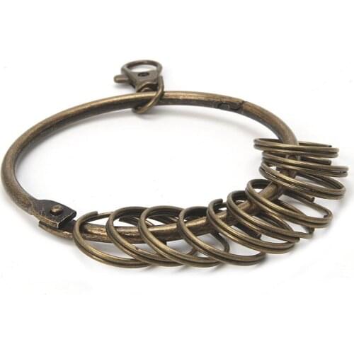 Keyring Keychain Clips Hook Clasps Big Key Ring Split DIY Bronze Oversize New U2JF