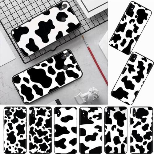 White Black Cow Symbol Pattern Print luxury high quality Phone Case For Xiaomi Redmi note 7 8 9 t k30 max3 9 s 10 pro lite