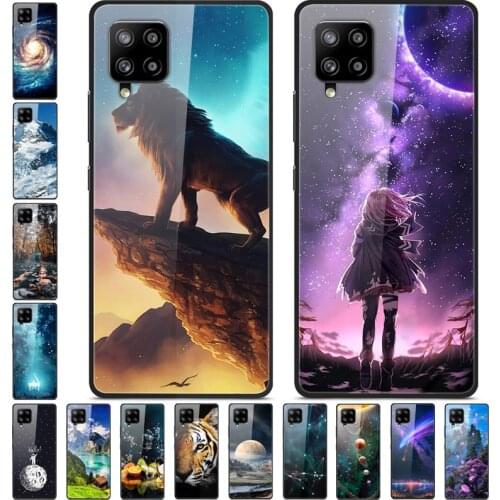 For Samsung A12 Case Tempered Glass Hard Phone Cover for Samsung Galaxy A12 Cases Shockproof Fashion A42 5G A 12 Funda Coque