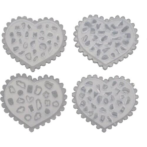 F3MD 4 Pcs/Set Nail Decoration Crystal Epoxy Resin Mold 3D Mini Gravel Silicone Mould