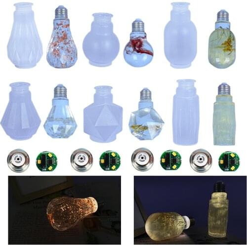 Epoxy Mold 6 Bulbs Silicone Mirror Resin Crystal Bulb Lighting Home Decoration New DIY Creative Jewelry