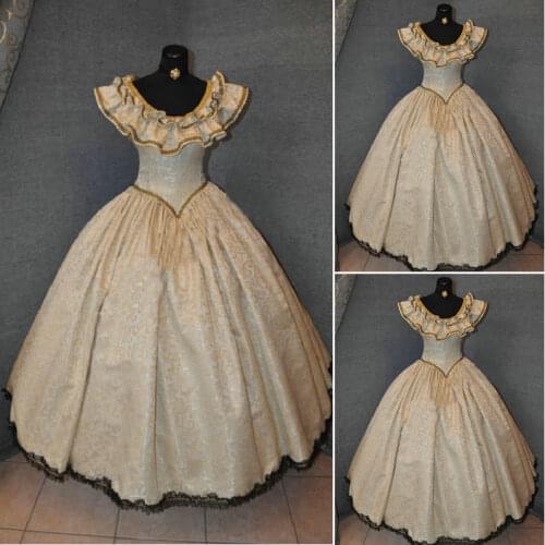 Hot sale! Customer-made 19 Century Vintage Victorian Dresses 1860s Civil War Southern Belle Gown Cosplay dresses US4-36 C-558