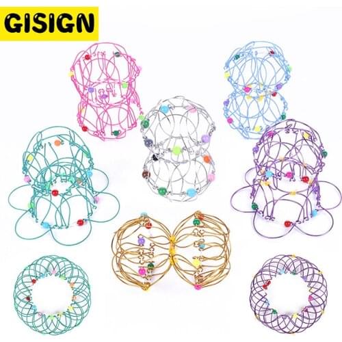 Mandala Anti Stress Toys Variety Flower Basket Decompression Thirty Six Softened Steel Ring Fidget Toys Children Puzzle Toy