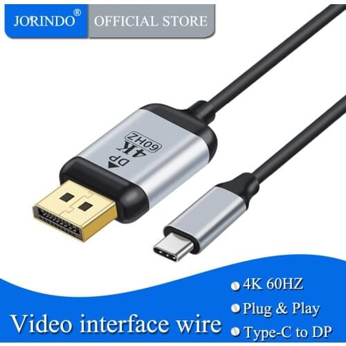 JORINDO USB3.1 to DP Video interface cable for Mobile phone notebook 4k 60hz usb-c to dp cable,Type-C to DP For screen line,1.8m
