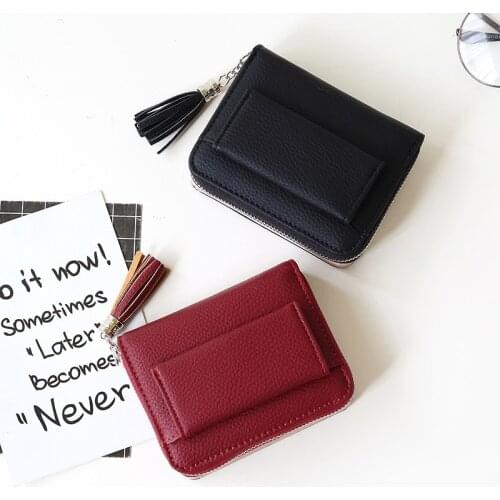 Tassel Women Wallet Small Cute Wallet Women Short Leather Women Wallets Zipper Purses Portefeuille Female Coin Purse Clutch