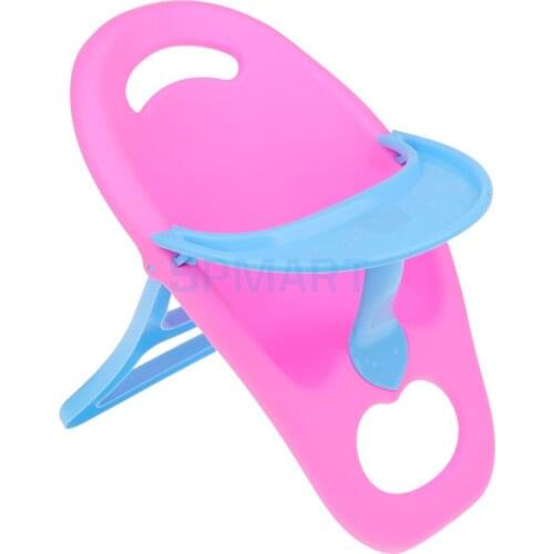 Dollhouse Miniature Toddler Highchair Dining Chair for MellChan Baby Doll 9-11inch Reborn Doll Furniture Kids Pretend Play Toy