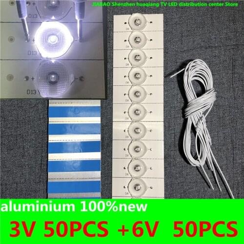 3V 6V100%NEW high quality 3V 6V SMD Lamp Beads with Optical Lens Fliter for 32-65 inch LED TV Repair PB818 9