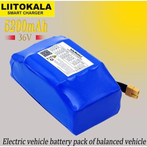 Liitokala 36 v 5.2Ah 4.4Ah high flow 2-wheel electric rollers even balancing lithium battery pack for self-balancing fits 6,5 "7