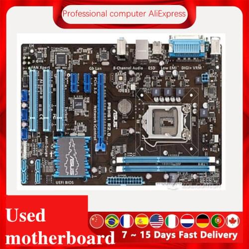 For ASUS P8H61 R2.0 Computer Motherboard LGA 1155 DDR3 For Intel H61 P8H61 Desktop Mainboard SATA II PCI-E X16 Used
