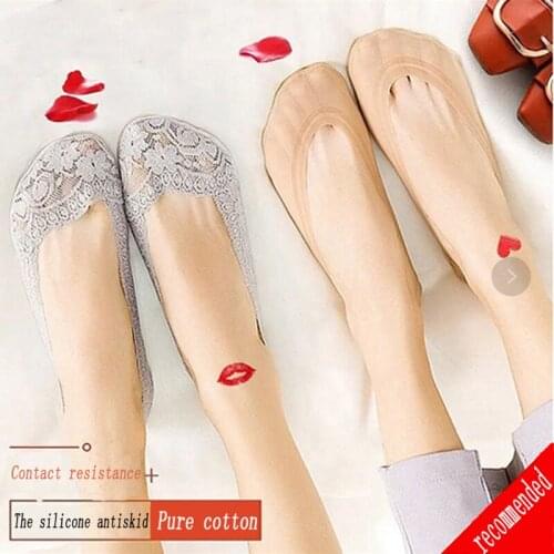 Fashion Women Girls Summer Socks Style Lace Flower Short Sock Antiskid Invisible Ankle Sock Slippers Cute Lovely Socks