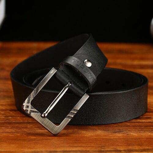 FURONG Genuine Leather Belts for Men Brand New Designer Belts Pin Buckle Mens Belt Jeans Accessories Quality Men Belts Luxury