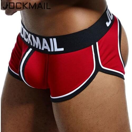 JOCKMAIL Brand Sexy Underwear Men Jockstrap Breathable cueca Gay Underwear Cotton boxershorts Panties Low Waist Thongs G-strings