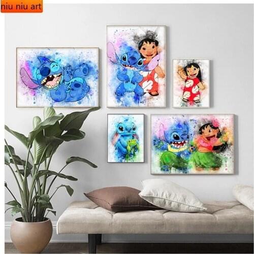 DIY Disney Cartoon Lilo and Stitch Anime Diamond Painting Diamond Mosaic Cross Stitch Kits Full Diamond Embroidery Room Decor