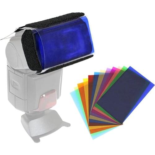 12 Colors Camera Flash Diffuse Gels Filter Transparent Color Balance Lighting Filter Kit for Photo Studio Camera Accessories