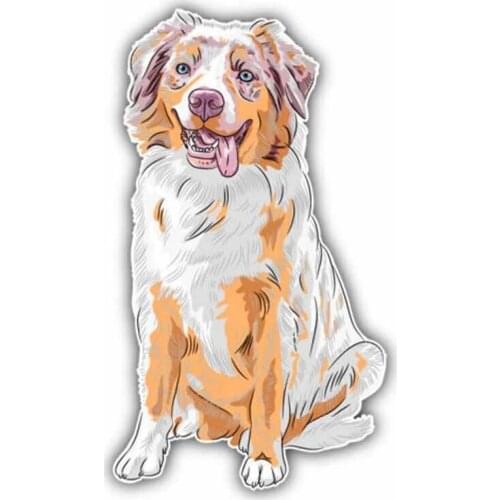 S50110# 13CM/15CM/17CM Personality PVC Decal Australian Shepherd Dog Car Sticker on Motorcycle Laptop Decorative Accessories