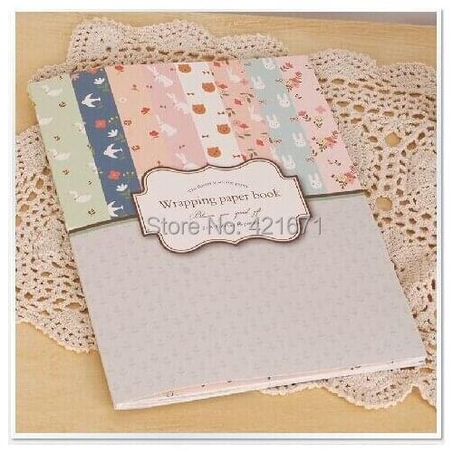 2015 new exclusive diy Gift Wrapping Book 16sheets/set,Small floral pattern Scrapbooking Paper pack Set,origami,DIY paper craft