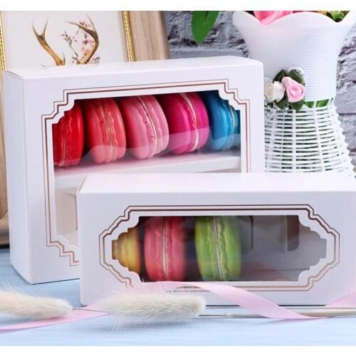 2021 New White Paperboard Macaron Box Big Capacity Macaron Packaging Box Packaging Containers Wedding Birthday Party Decoration