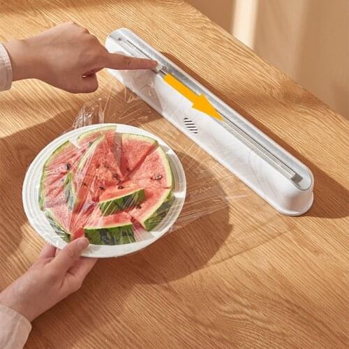 New Xiaomi Youpin Cling Film Cutting Box Wall-mounted Suction Cup Kitchen Food Storage Household Adjustable Cling Film Cutter