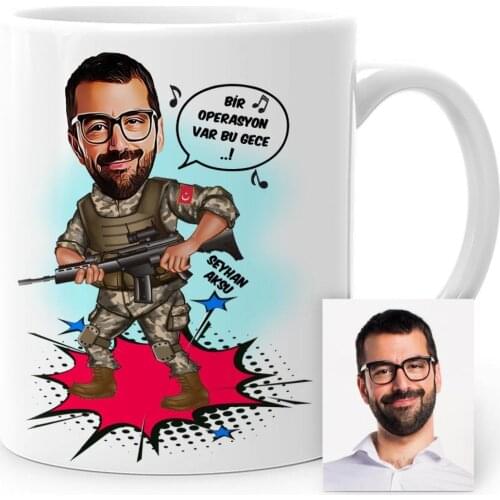 Personalized Special Commando Soldier Cartoon White Mug Cup