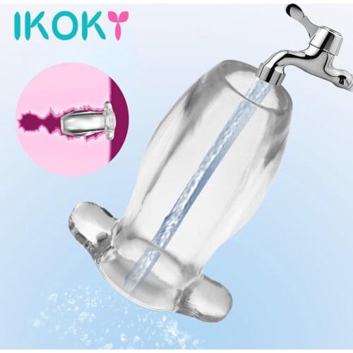 IKOKY Anus Dilator Hollow Anal Plug Sex Toys for Women Gay Adult Products Transparent Butt Expansion