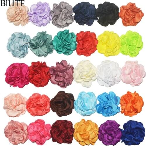 30pcs/lot 8cm New Styles Burned Brim Flowers For Kids Hair Beauty Flat Back Fabric Rose girl Headband DIY Accessories 30C TH68