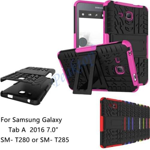 For Samsung galaxy Tab A 2016 7.0 case for SM- T280 T285 Tablet Armor case 7.0 inch TPU+PC Shockproof Stand Cover