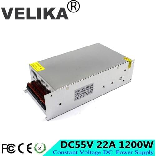 Adjustable DC55V Power Supply Switch 22A 1200W Driver Transformer 110 220V AC-DC 55V SMPS for Industry Mechanical Equipment