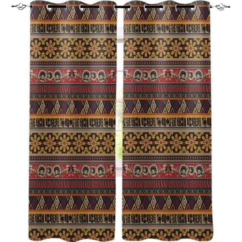 Retro European Pattern Room Curtains Large Window Curtain Lights Living Room Curtains Outdoor Kitchen Drapes Decor Kids Window