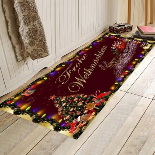 Christmas Printed Home Decor Living Room Carpet Doormat for Entrance Soft Kids Bedroom Carpets Foot Mat Absorbent Kitchen Rugs