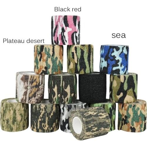 5cm Self-adhesive Non-woven Adhesive Duct Tape Ribbon Camouflage Waterproof Camping Tape Wrap 5 Yards/roll