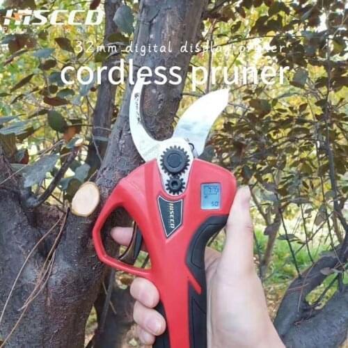 32mm LED Pruner 16.8V Battery Electric Shear Li-ion Scissors Garden Pruning Shears