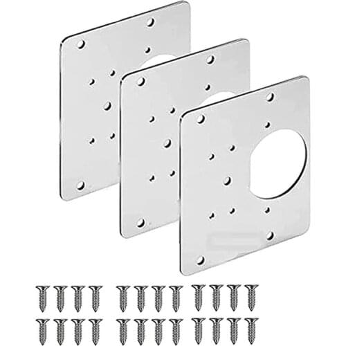 Hinge Repair Plate with 12 Mounting Holes Pratical Repair Accessory for Furniture Cabinet Drawer Door Window