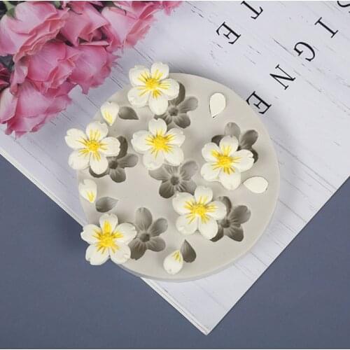 Cherry Blossom & Plum Blossom Silicone Mold for Fondant Cake Decorating, Cupcakes, Sugarcraft, Cookies, Candies, Bakeware Tools
