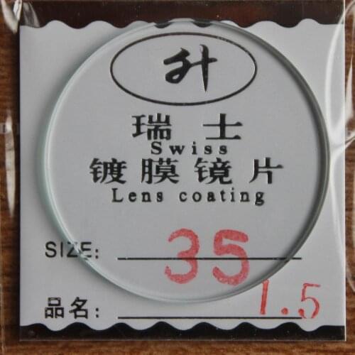 Freeshipping New flat glass watch crystal diameter 35 mm Thick 1.5mm
